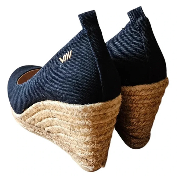 Viscata Barcelona Handmade Roses Espadrille Canvas Jute Wedges Black Size EU 40. - Picture 12 of 16